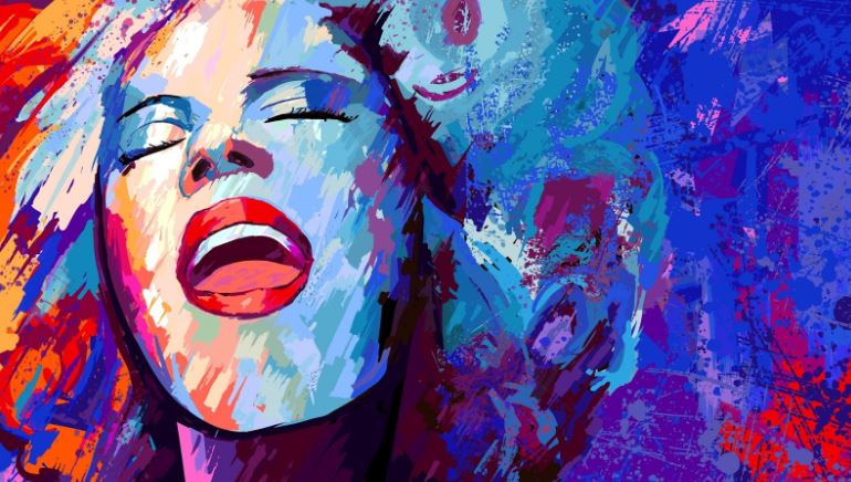 art of a girl singing